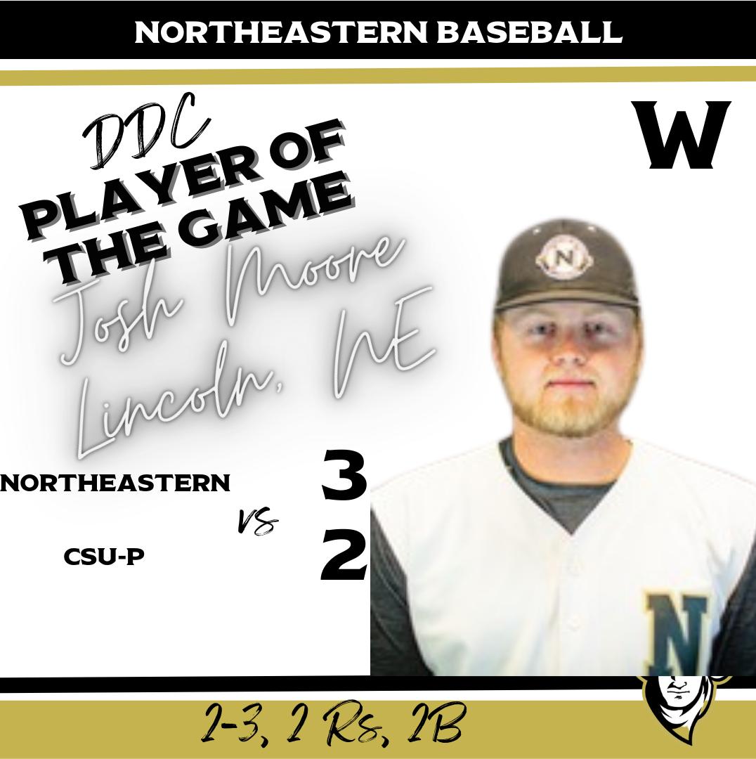 Northeastern Takes Game 1 Of The Double Header Against CSU Pueblo 3-2
