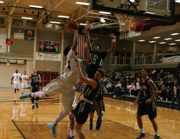 Sophomore guard JJ Griffin goes up for a layup against Otero Junior College.