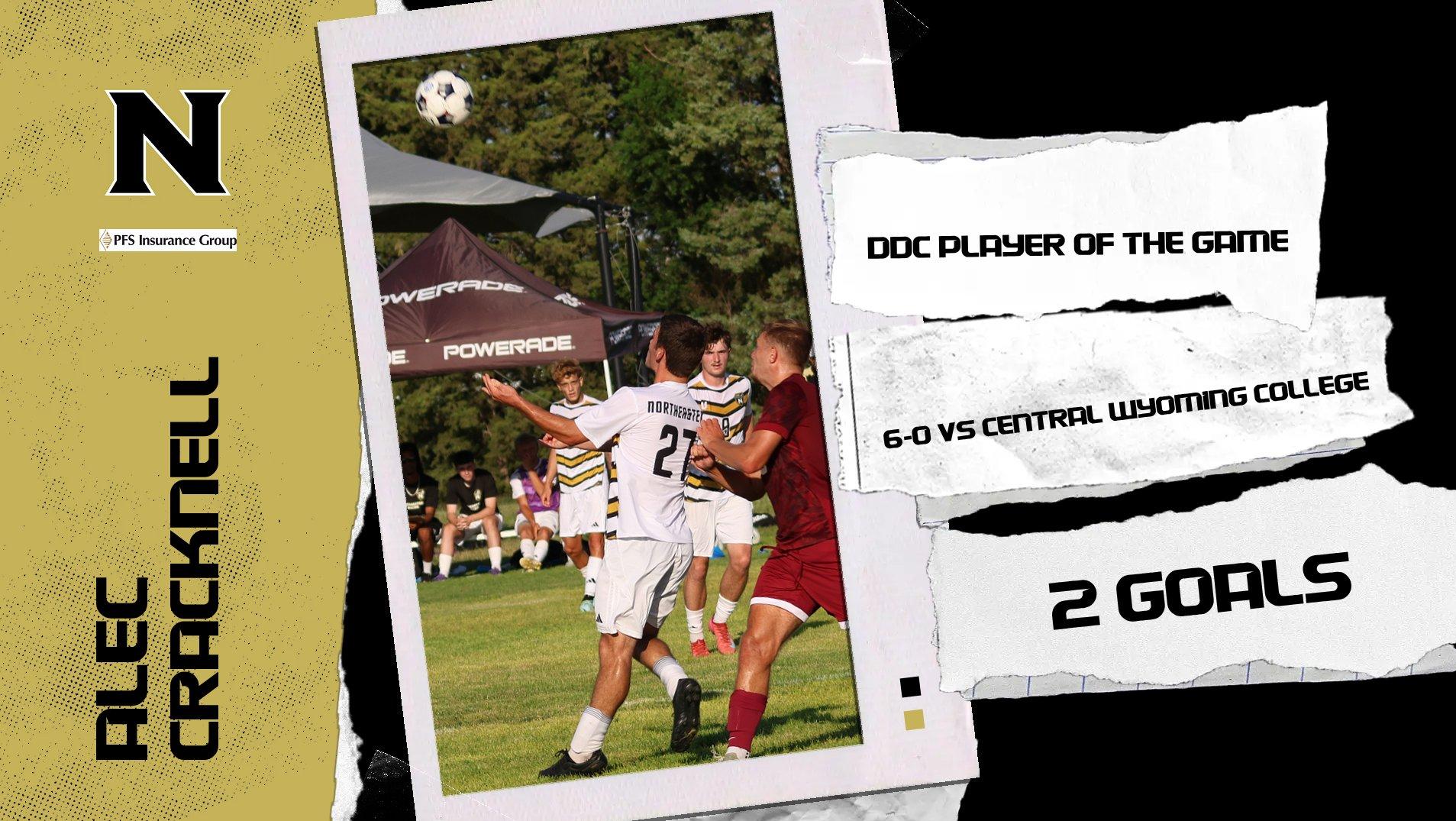 Northeastern Men's Soccer Takes a 6-0 Win Over Central Wyoming College
