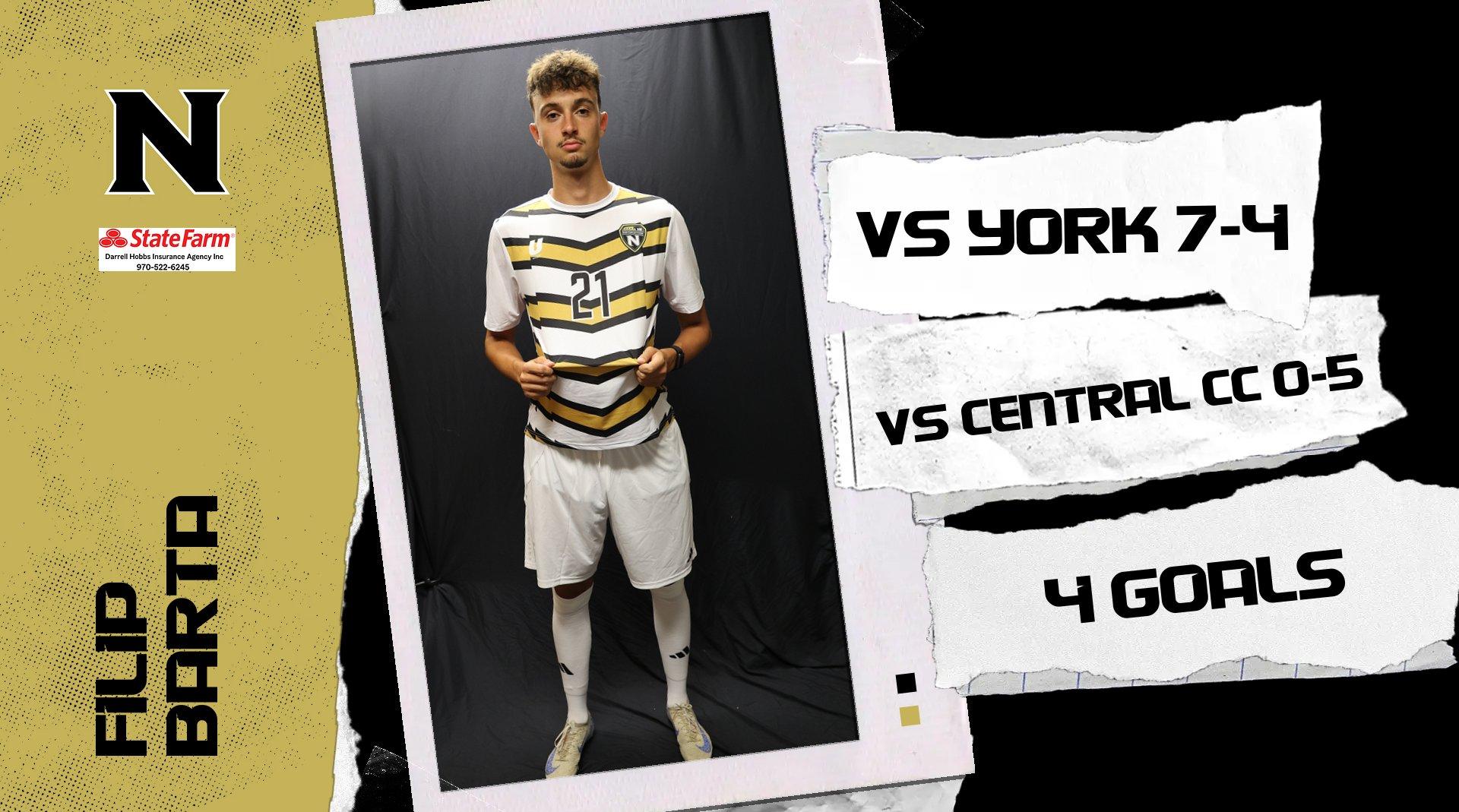 Northeastern Men's Soccer Takes A Loss Against Central Community College, But Bounces Back With A Win Against York University