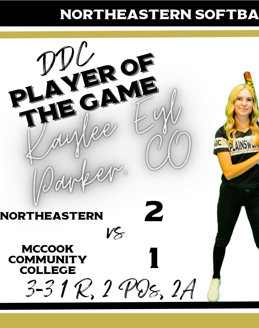 Northeastern Win a Nail Biter Against a Tough McCook Team 2-1