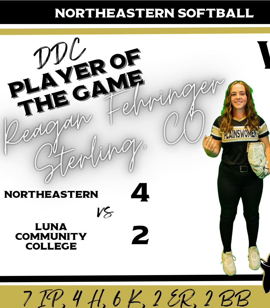 Northeastern Takes A Game 1 Win Over Luna Community College 4-2, Behind A Strong Performance From Reagan Fehringer