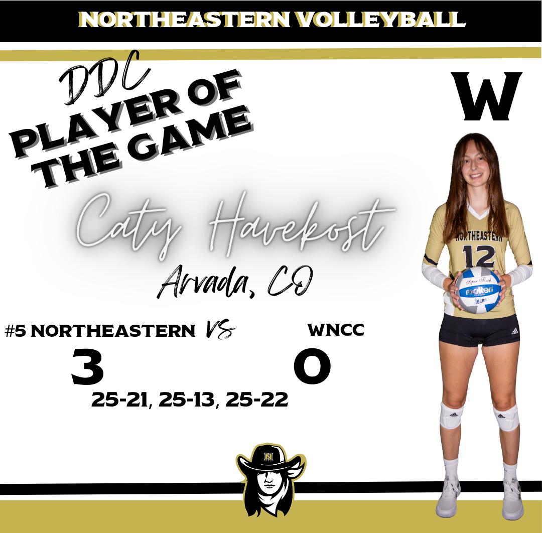 #5 Northeastern Sweeps It's Way Past WNCC Moving to 22-2 (3-0 Region)