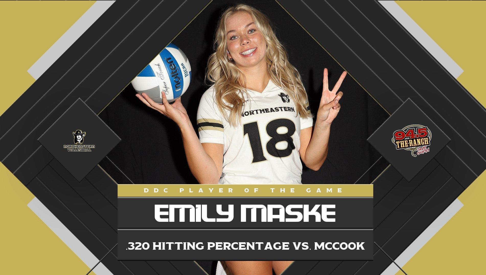#4 Northeastern Takes Down McCook in McCook in 4 Sets. They Play Their Final Home Game on October 28th Against Eastern Wyoming. Wear Your Halloween Costumes For Costume Night!