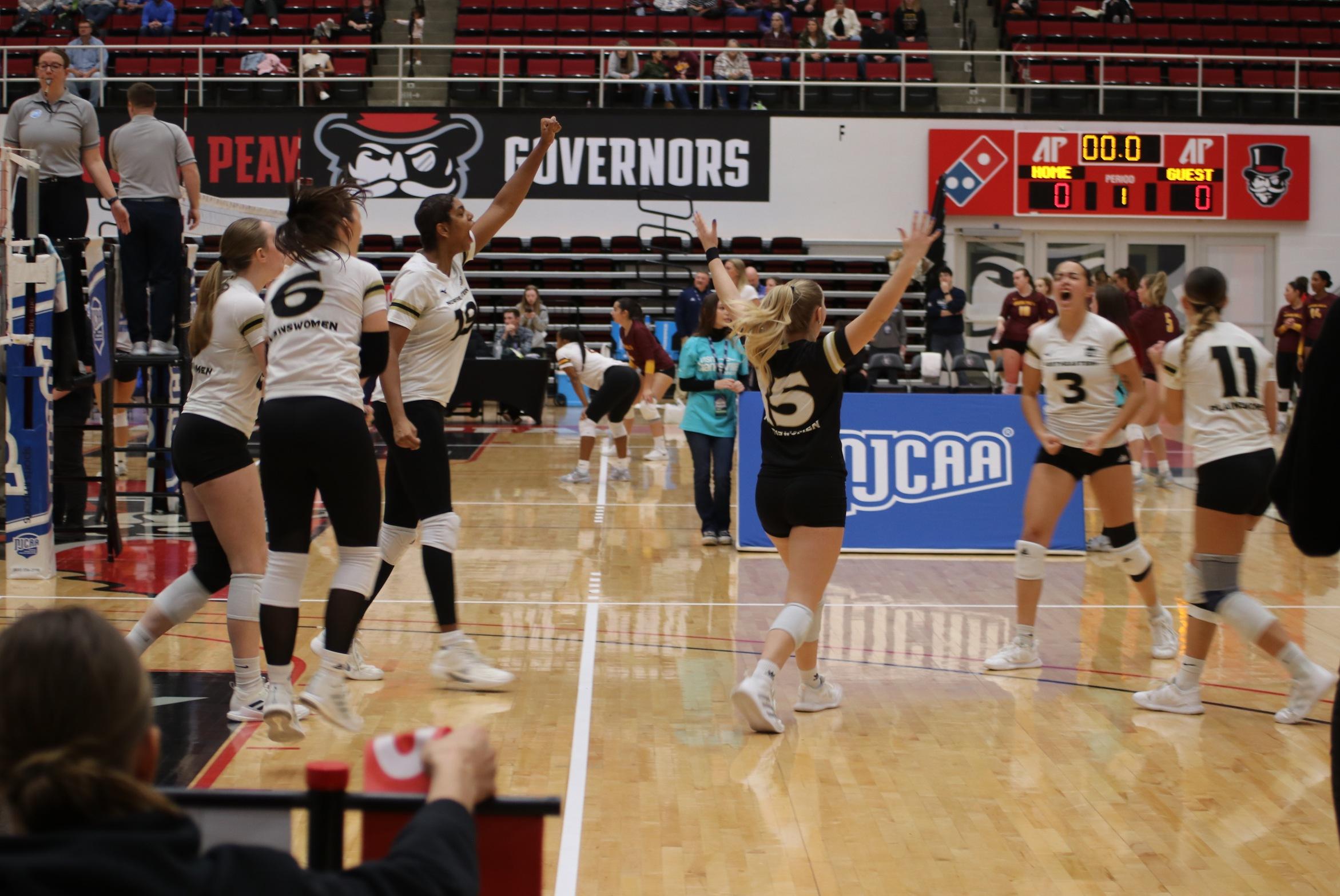 #5 Northeastern Takes Down #8 USUE In Straight Sets. They Take on #10 Missouri West Plains at 1:00 PM MST To Try And Finish In 5th Place For Back To Back Years