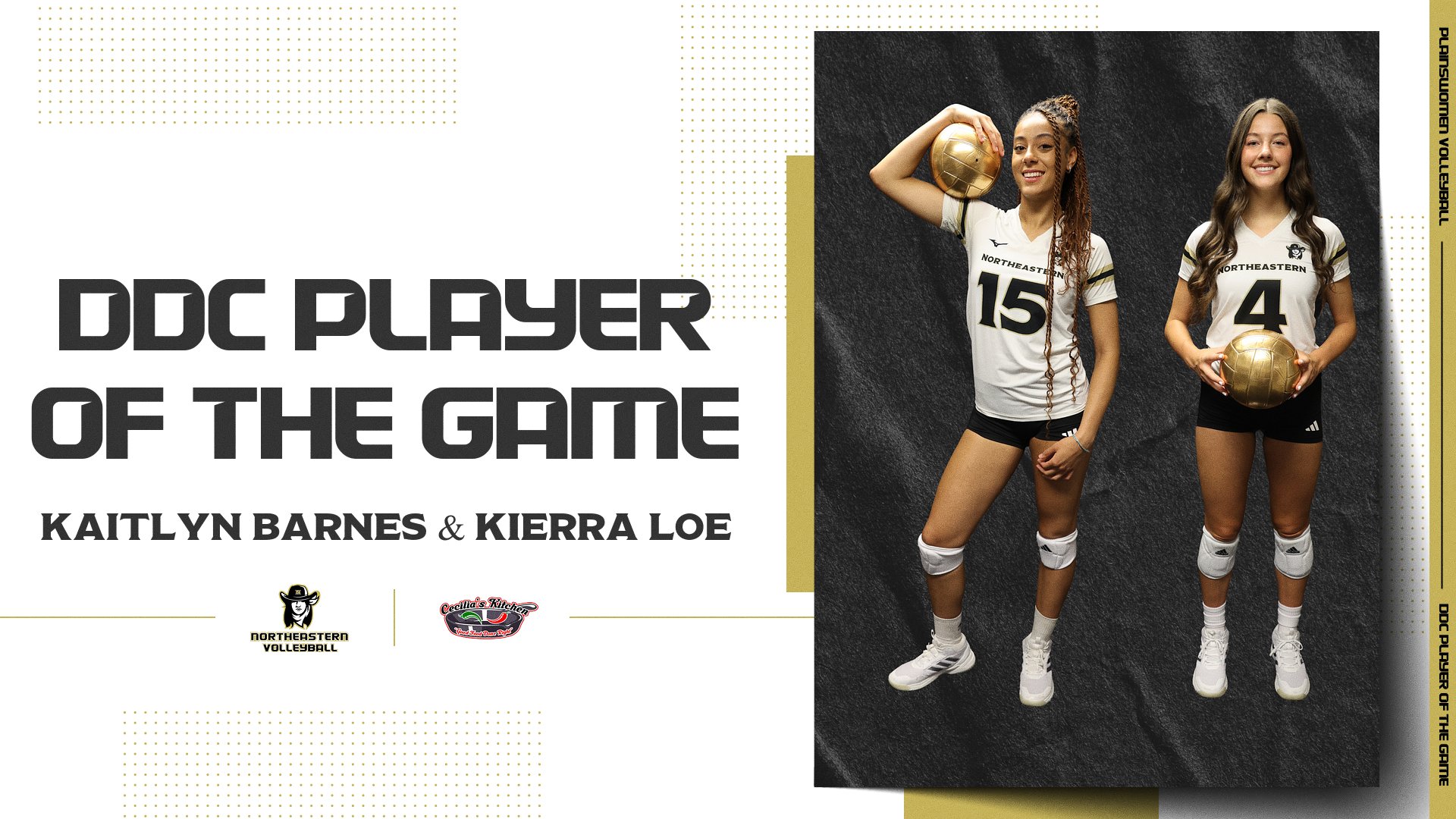 Kaityln Barnes and Keirra Loe posting as DDC Players of the Game.